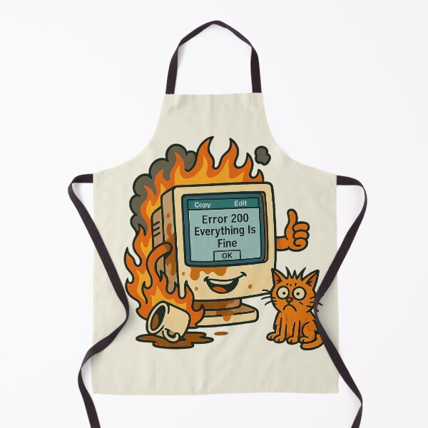 Item preview, Funny Error 200 Burning Computer Cartoon designed and sold by MirthSmiths.