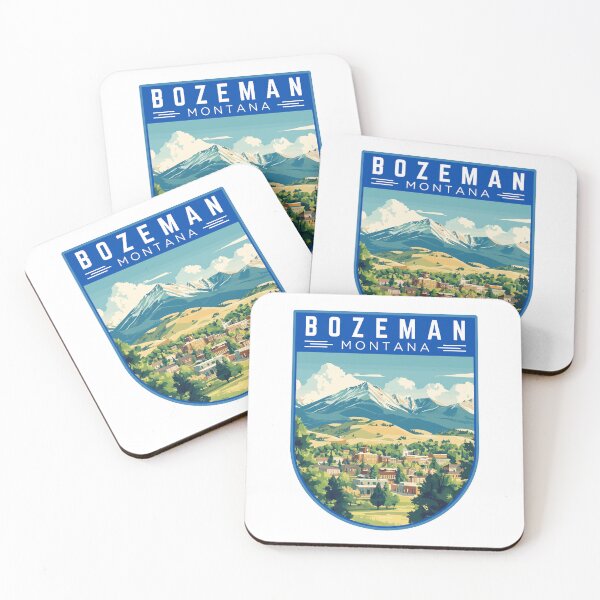 Artikelvorschau, Bozeman in Montana, USA Vintage Reisekunst Abzeichen entworfen und verkauft von MaateoDesign.