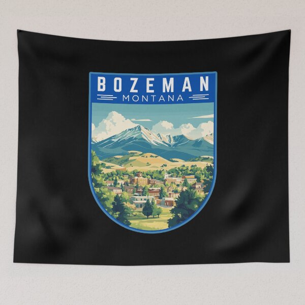 Item preview, Bozeman in Montana, USA Vintage Travel Art Badge designed and sold by MaateoDesign.