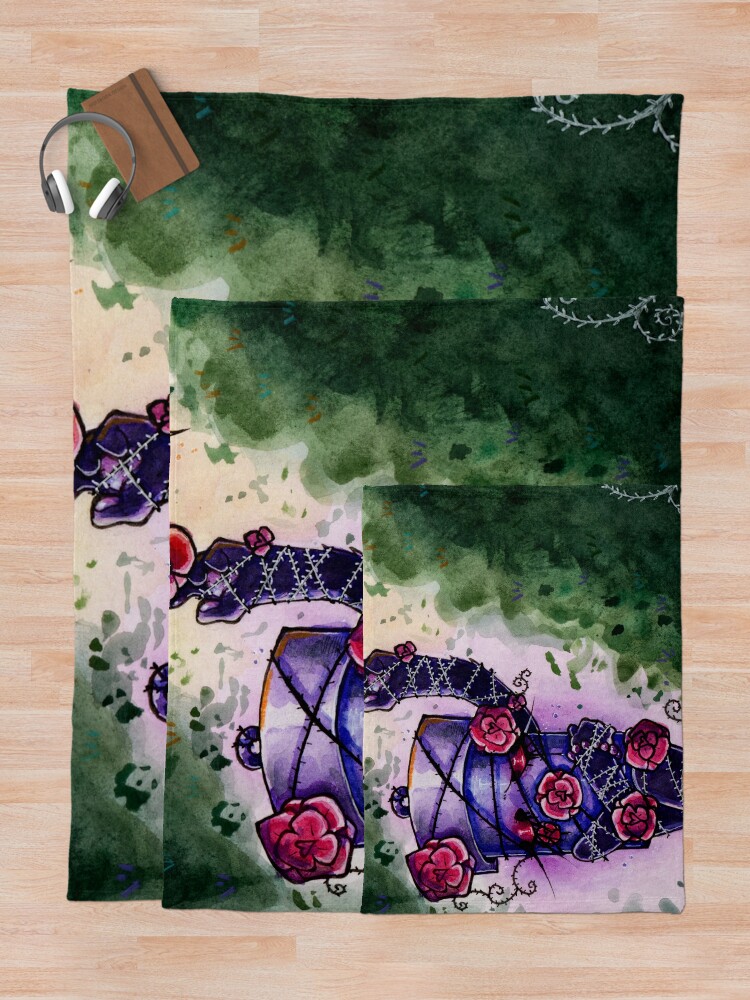 Thumbnail 5 of 6, Throw Blanket, Roses (Glowy) designed and sold by maniczombiegirl.