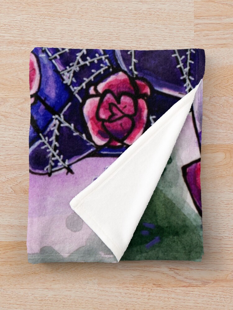 Thumbnail 3 of 6, Throw Blanket, Roses (Glowy) designed and sold by maniczombiegirl.
