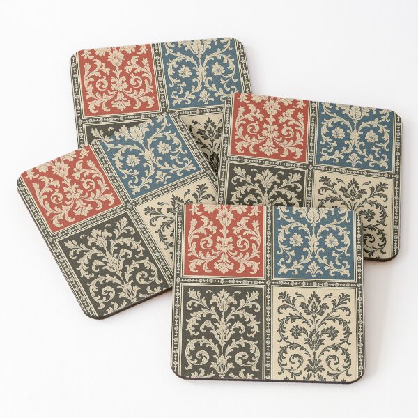 Item preview, Vintage Baroque Ornamental Damask Pattern Tiles designed and sold by weirdfishes123.