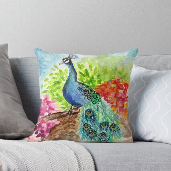 Item preview, Colorfu Watercolor Peacock Illustration designed and sold by SomeChicksArt.