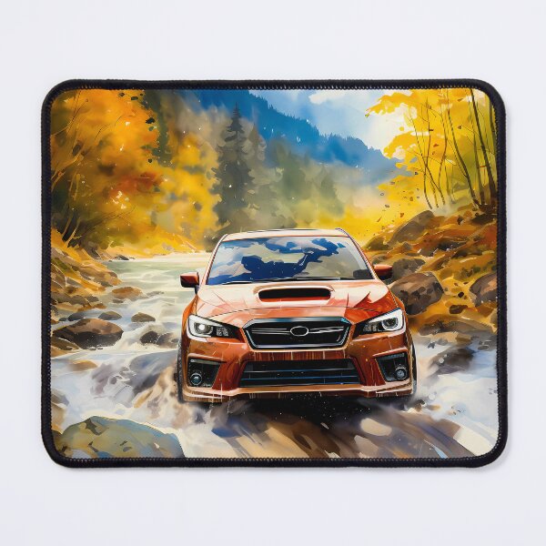Item preview, Rally Car Crossing Rocky Stream In Alpine Forest Scene designed and sold by RevUpDesign.