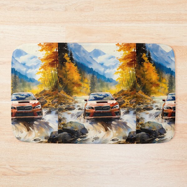 Item preview, Rally Car Crossing Rocky Stream In Alpine Forest Scene designed and sold by RevUpDesign.