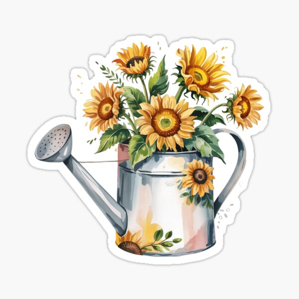 Artikel-Vorschau von Sonnenblumen in der Gießkanne, designt und verkauft von jkrphoto.