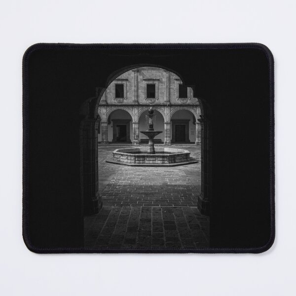 Item preview, Colonial Courtyard Fountain – Black and White Photography designed and sold by NosionDesigns.