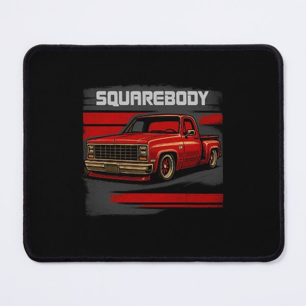 Item preview, Classic Red Squarebody Chevy Truck with Retro Street Vibe designed and sold by TheArtOfCar.