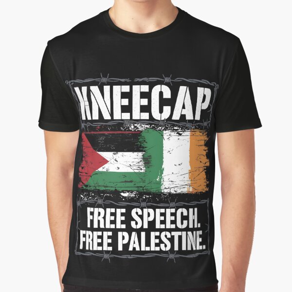 Vista previa del artículo con la obra «KNEECAP Libertad de expresión Palestina libre», diseñado y vendido por CELTIC-DESIGNS.