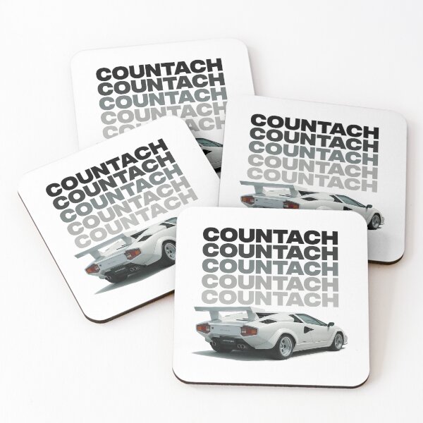 Item preview, Legendary White Countach with Retro Gradient Typography designed and sold by TheArtOfCar.