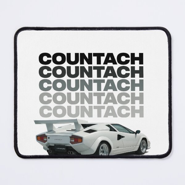 Item preview, Legendary White Countach with Retro Gradient Typography designed and sold by TheArtOfCar.