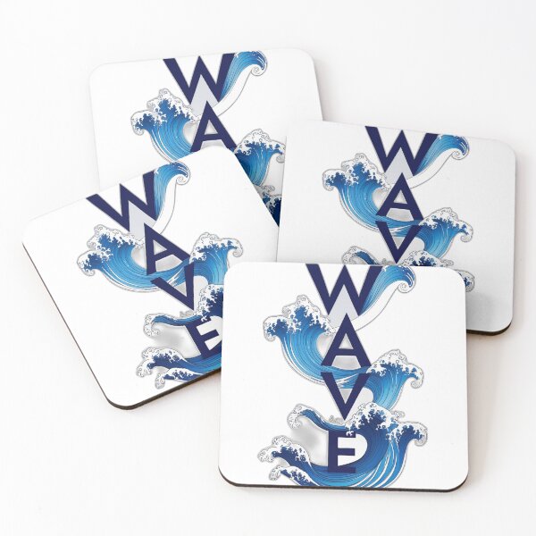 Item preview, W-A-V-E Stacked Ocean Flow – Japanese Ink-Style Text Art designed and sold by Digital Artisan.