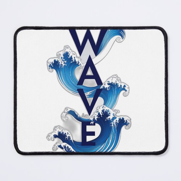 Item preview, W-A-V-E Stacked Ocean Flow – Japanese Ink-Style Text Art designed and sold by Digital Artisan.