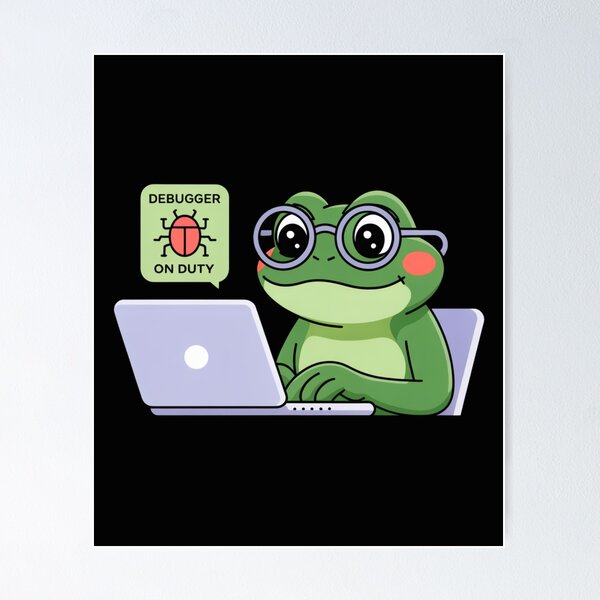 Artikel-Vorschau von Debugger-Frosch im Dienst, designt und verkauft von GemiGarp.