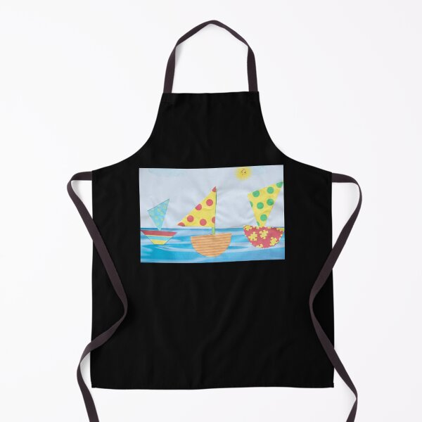 Item preview, Children's drawing with ships at sea, paper applique designed and sold by EchoOfSilence.