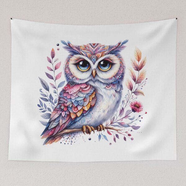 Item preview, luffy Twilight Perch – Gentle Woodland Owl designed and sold by TeetasticBtque.
