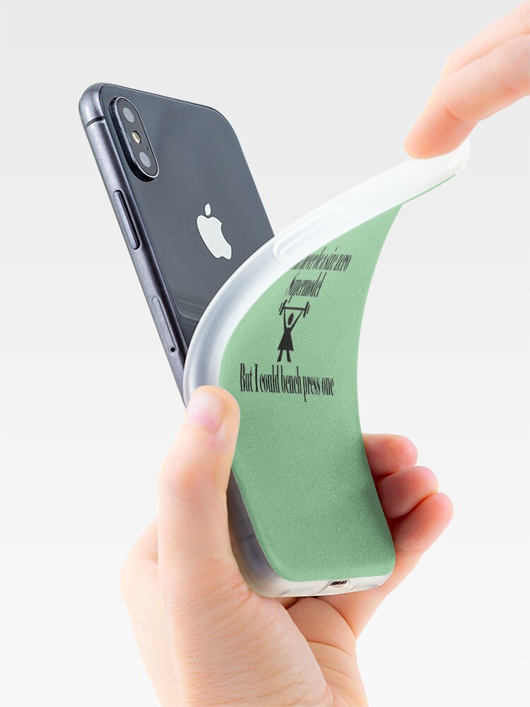Alternate view of Bench Press a Supermodel Green iPhone Case & Cover