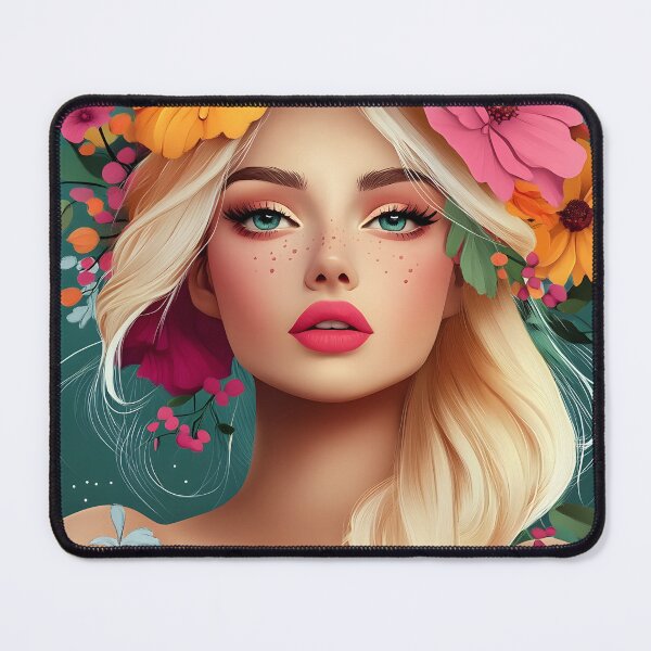 Item preview, A vibrant floral portrait with colorful blossoms. designed and sold by Artessie.