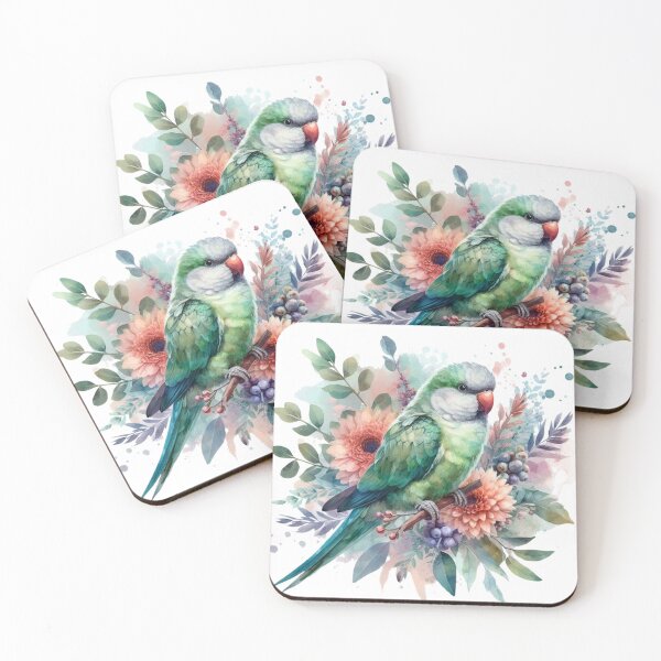 Item preview, Quirky Quaker – Watercolor Parrot Charm designed and sold by TeetasticBtque.