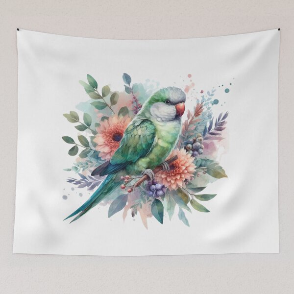 Item preview, Quirky Quaker – Watercolor Parrot Charm designed and sold by TeetasticBtque.