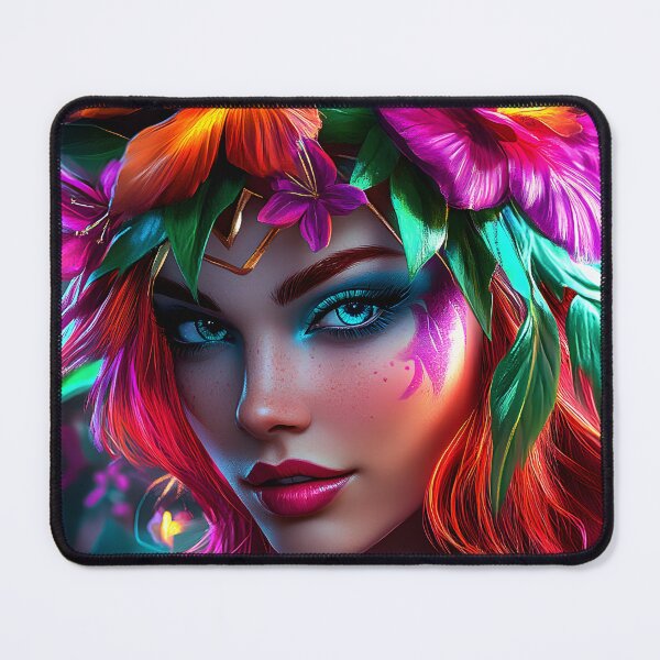 Item preview, Vibrant goddess with floral crown and vivid colors designed and sold by Artessie.