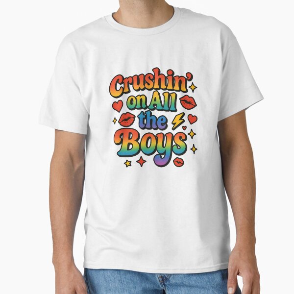 Item preview, Crushin On All The Boys – Rainbow Queer Flirty Design designed and sold by Haus Of Sin.