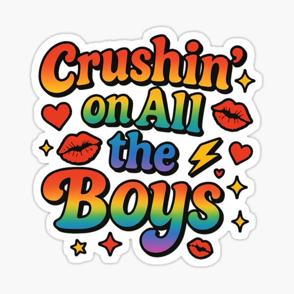 Item preview, Crushin On All The Boys – Rainbow Queer Flirty Design designed and sold by Haus Of Sin.