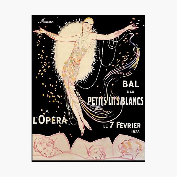 Item preview, BAL PETITS LITS BLANCS : Vintage 1928 Opera Print designed and sold by posterbobs.