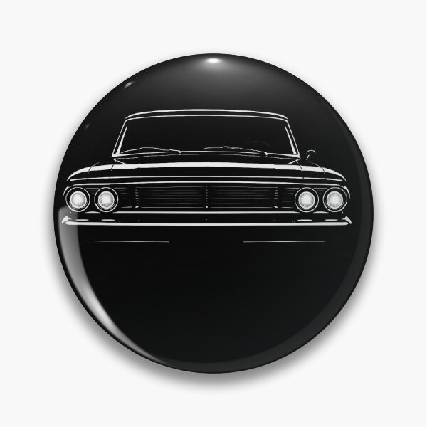 Item preview, 1964 Ford Galaxie 500 Front View in Bold Black and White Contrast designed and sold by TheArtOfCar.