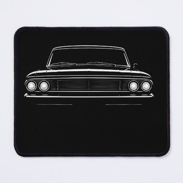 Item preview, 1964 Ford Galaxie 500 Front View in Bold Black and White Contrast designed and sold by TheArtOfCar.