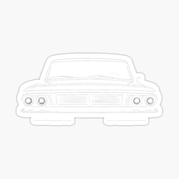 Item preview, 1964 Ford Galaxie 500 Front View in Bold Black and White Contrast designed and sold by TheArtOfCar.