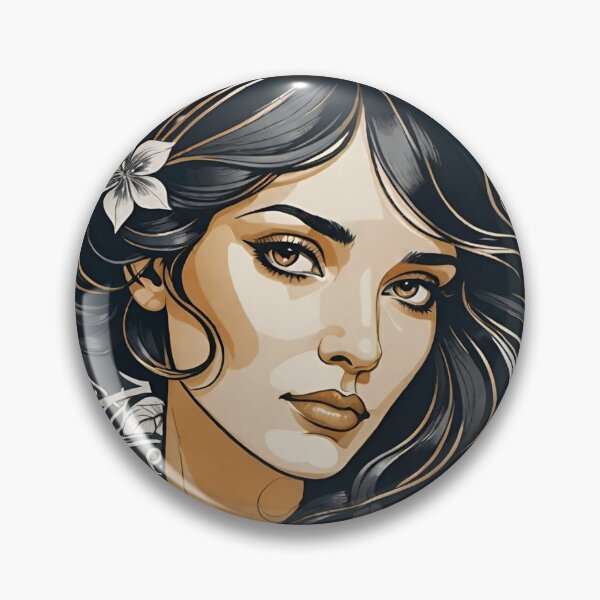 Item preview, Woman portrait in black and gold dreamy and romantic designed and sold by IHImage.