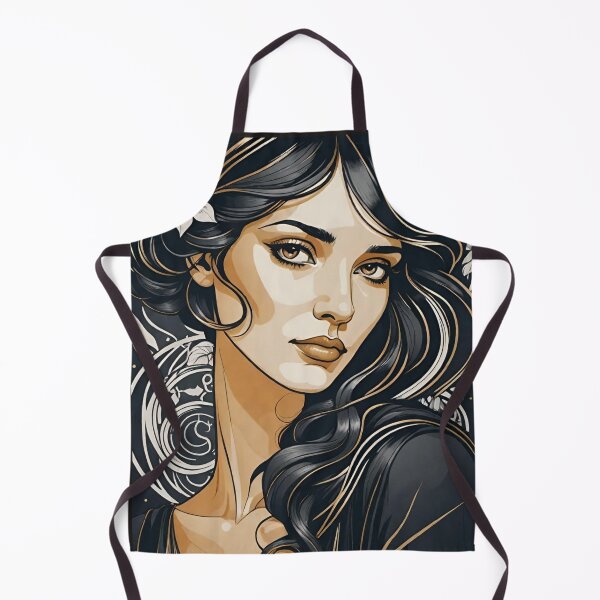 Item preview, Woman portrait in black and gold dreamy and romantic designed and sold by IHImage.