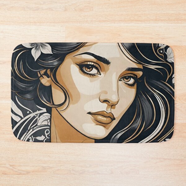 Item preview, Woman portrait in black and gold dreamy and romantic designed and sold by IHImage.