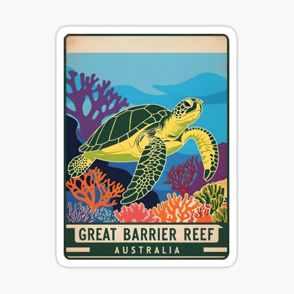 Item preview, A Vintage Illustration of Great Barrier Reef Marine Park - Australia designed and sold by GoodOldVintage.