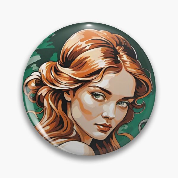 Item preview, Woman portrait in green and gold dreamy and romantic designed and sold by IHImage.