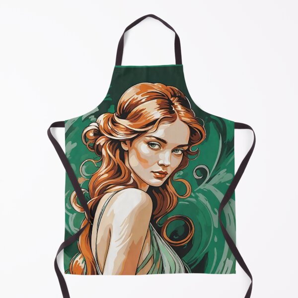 Item preview, Woman portrait in green and gold dreamy and romantic designed and sold by IHImage.