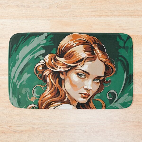Item preview, Woman portrait in green and gold dreamy and romantic designed and sold by IHImage.