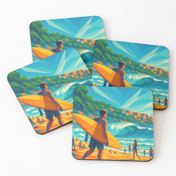 Item preview, Sydney BONDI BEACH – Height in Harmony (Pop Art Travel Poster and Greeting Card) designed and sold by Earth Celebration Designs.