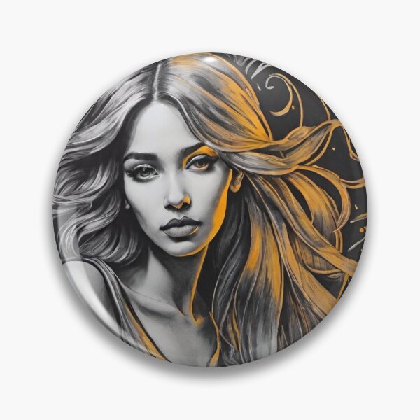 Item preview, Woman portrait in black, white and gold dreamy and romantic designed and sold by IHImage.