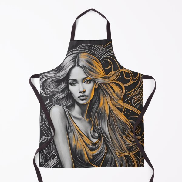 Item preview, Woman portrait in black, white and gold dreamy and romantic designed and sold by IHImage.