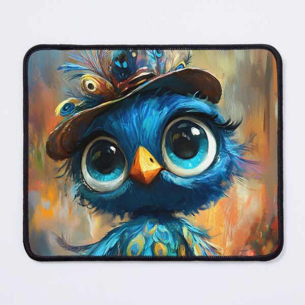 Item preview, Cute blue bird with large eyes in a colorful hat designed and sold by Artessie.
