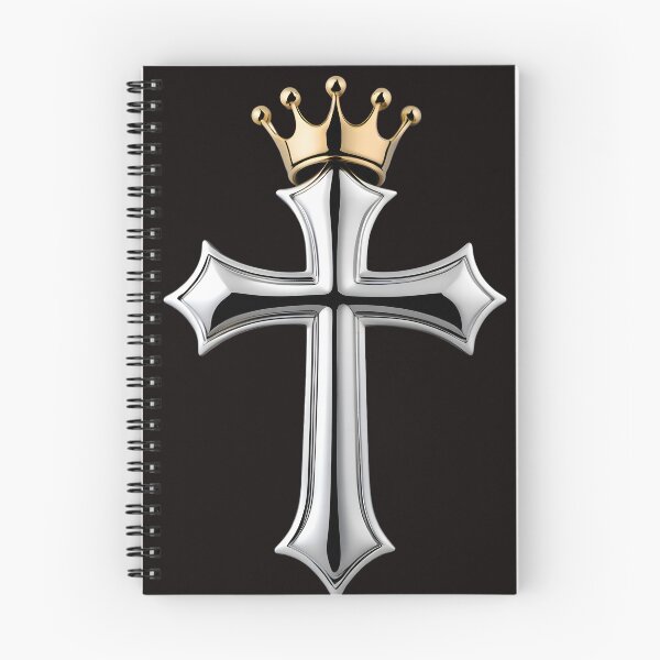 Item preview, A chrome cross with a golden crown on top.  designed and sold by Art by Dannalynn.