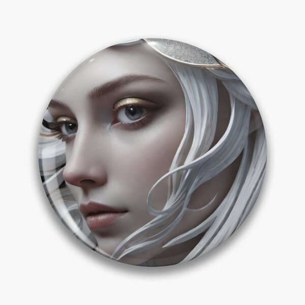 Item preview, Woman portrait in silver and white dreamy and romantic designed and sold by IHImage.