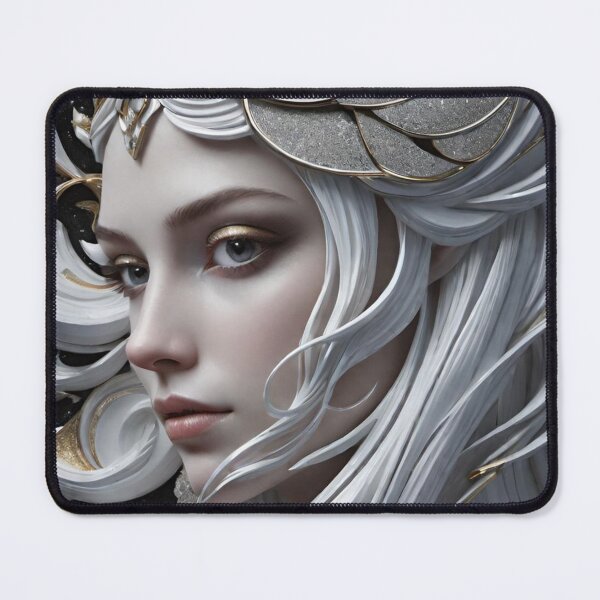 Item preview, Woman portrait in silver and white dreamy and romantic designed and sold by IHImage.