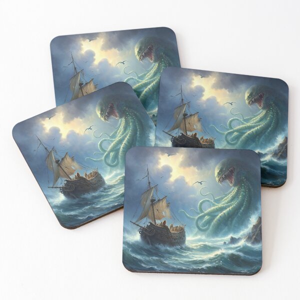 Item preview,  Eldritch Kracken Beast  monster of the sea art after JMW Turner painting designed and sold by Vintage Designs +.