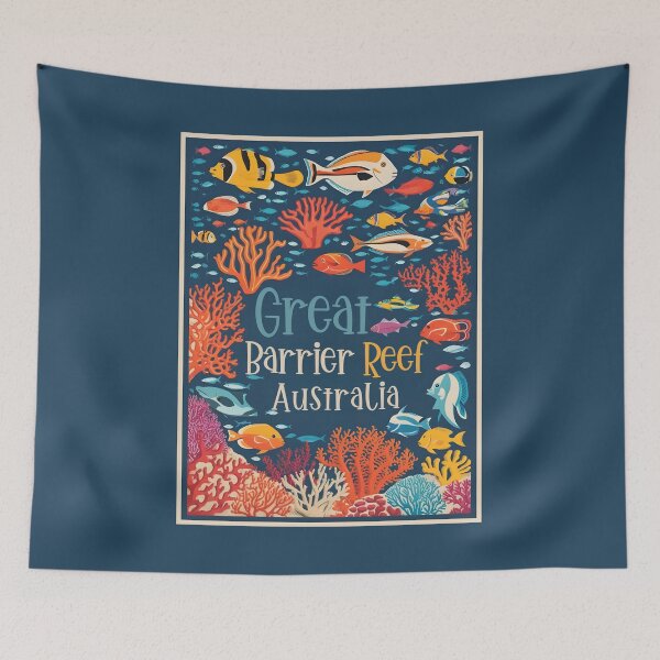 Item preview, A Vintage Illustration of Great Barrier Reef Marine Park - Australia designed and sold by GoodOldVintage.