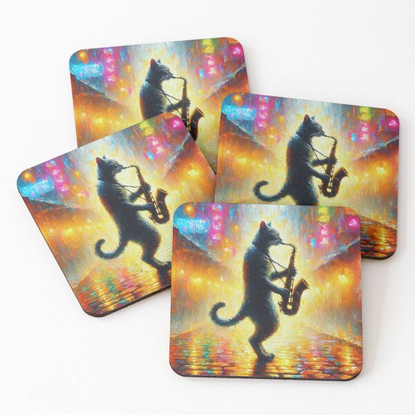 Item preview, Jazz Alley – Saxophone Cat designed and sold by Dino-Lune.