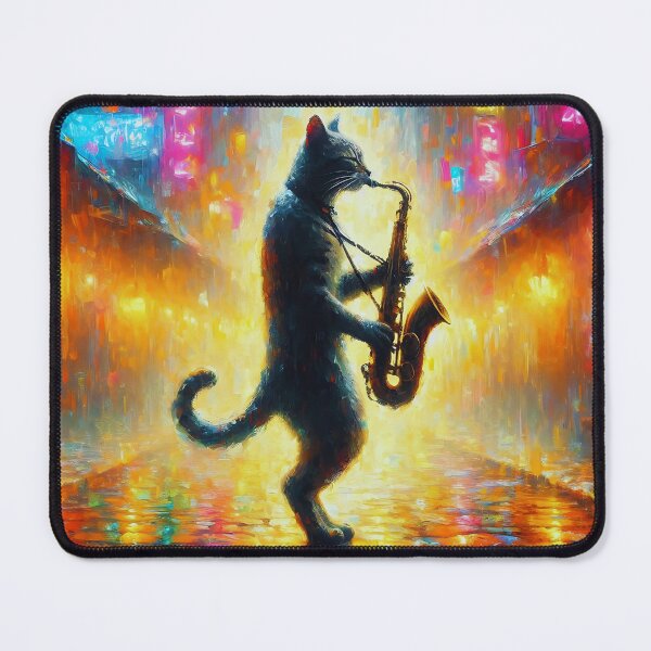 Item preview, Jazz Alley – Saxophone Cat designed and sold by Dino-Lune.