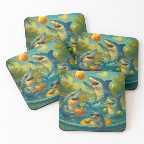 Item preview, Sharks Rule the Pool Party designed and sold by ArtframeAnimals.